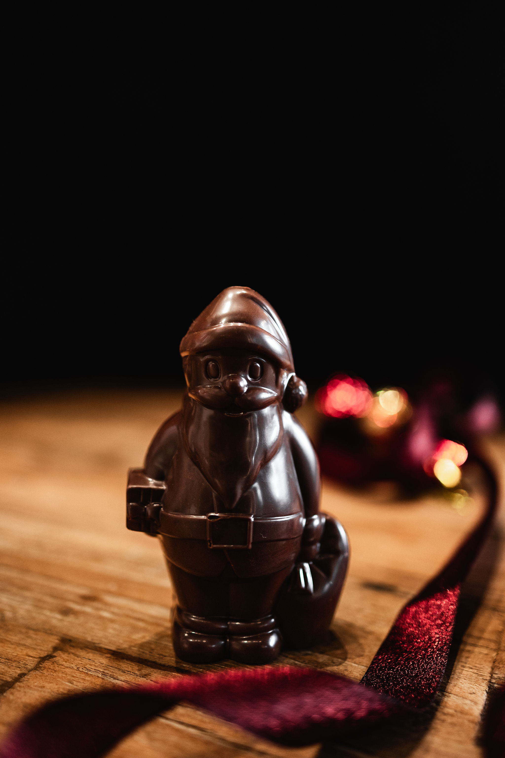 Mini Père noël en chocolat au lait - 3x2 cm - Lot de 10